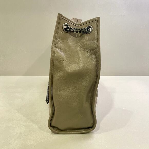 SAINT LAURENT Niki Large YSL Shopper Tote Bag in Crinkled Leather Light Taupe - Picture 7 of 16